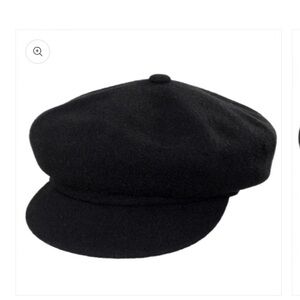 Kangol Black Wool Newsboy Cap